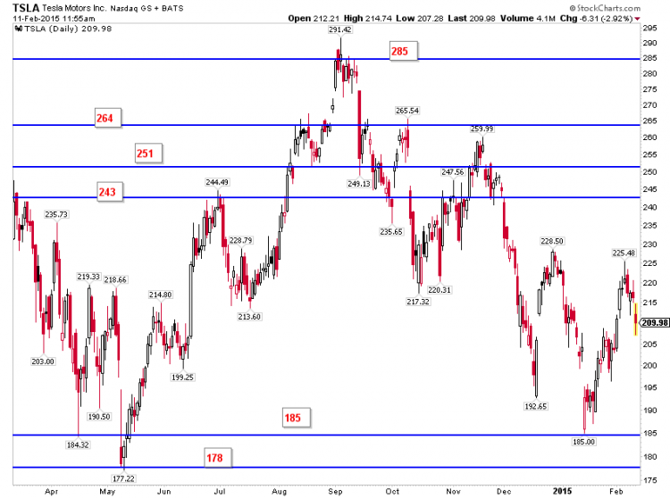 tsla stock price pivots_chart tesla earnings february 11