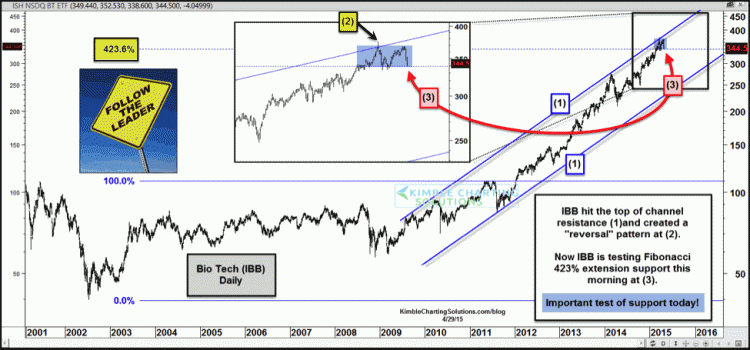 biotech sector support level etf chart may 2015