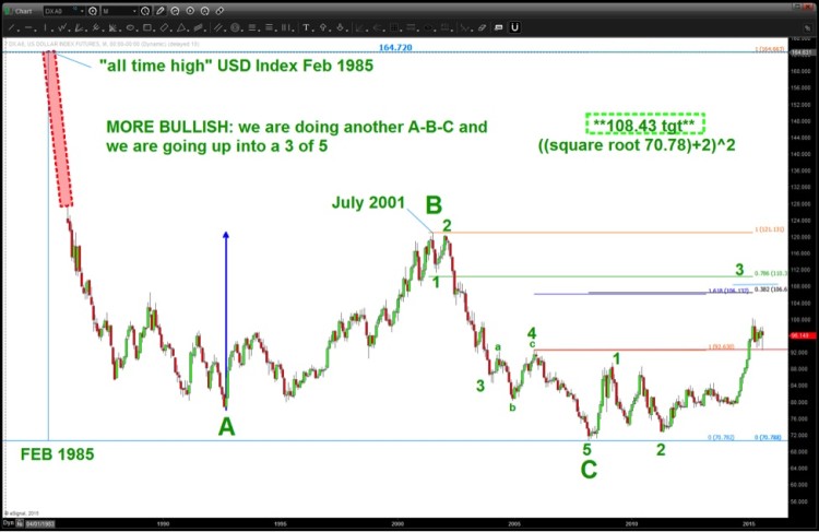 us dollar bull market chart with higher targets