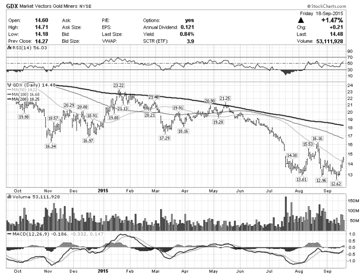 gdx gold miners bottoming chart september 22