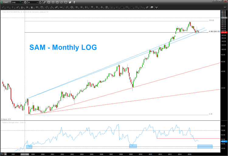 samuel adams boston beer stock chart sam price support trend december 28