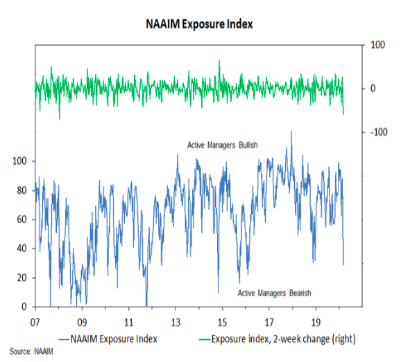 naaim investment exposure index survey advisors chart march year 2020