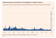 Why The US Economic Recovery Will Fall Short of Forecasts macro economic uncertainty highest in modern history chart image