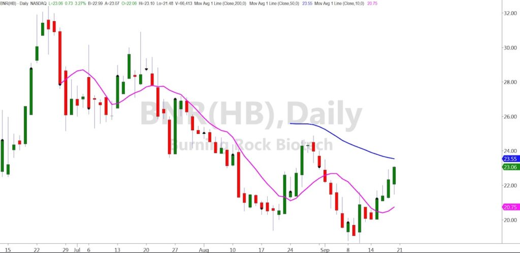 burning rock biotech stock buy signal price rally chart image september