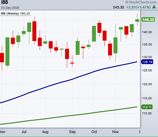 biotech etf bib breakout resistance investing chart december