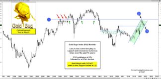 Gold Bugs Index Testing Critical Price Support! gold bug index hui reversal lower analysis image february 15