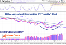 Agriculture ETF (DBA) Pulling Back, But Broader Change of Trend Important dba etf agriculture commodities price trend reversal higher chart year 2021