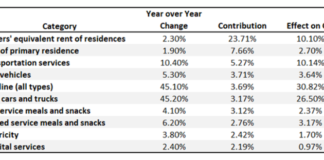 Just How Transitory Is Inflation? inflation by category 2021 year over year chart