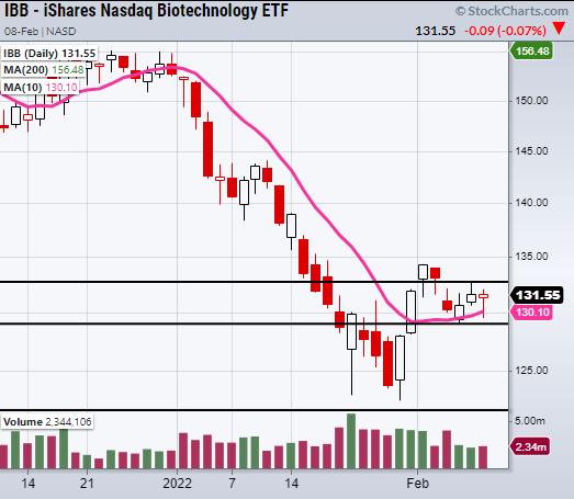 ibb biotech sector etf big price move forecast chart