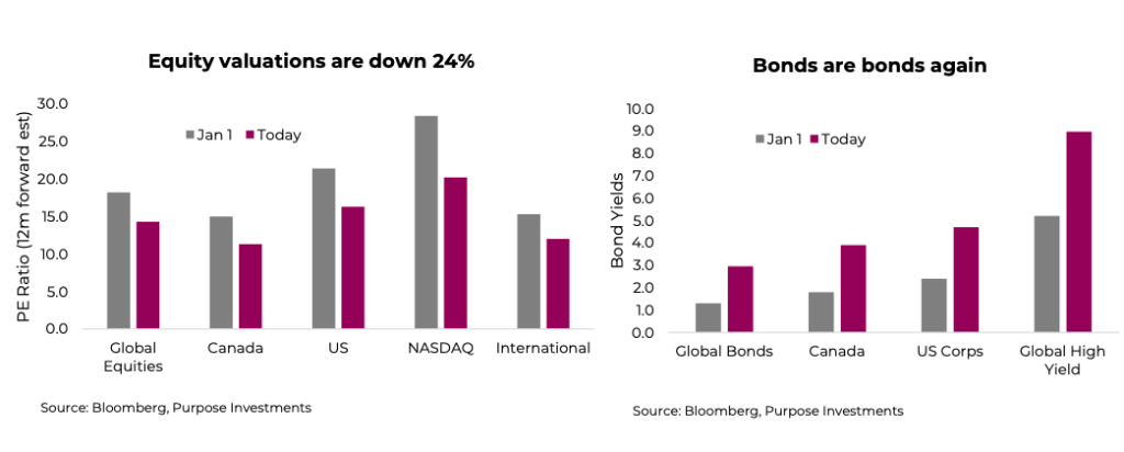 equity valuations decline year 2022 forecast