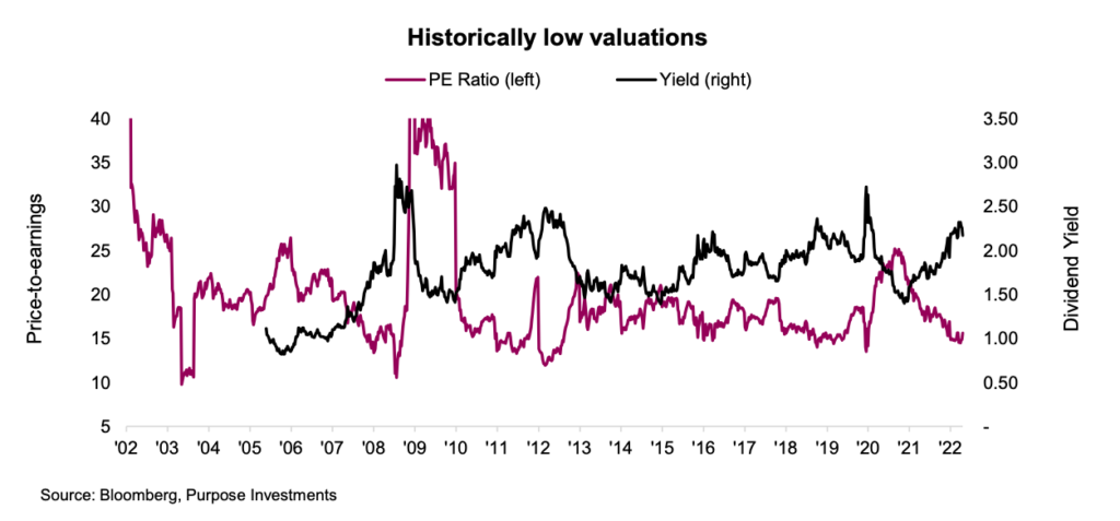 japanese stock market nikkei low valuations bullish indicator forecast chart