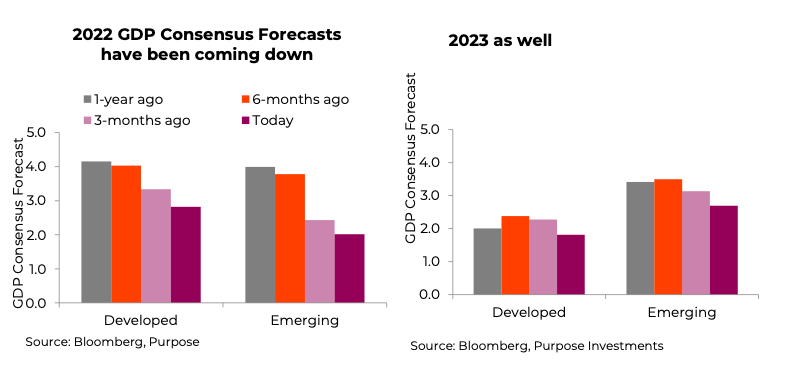 year 2022 gdp forecasts comparison