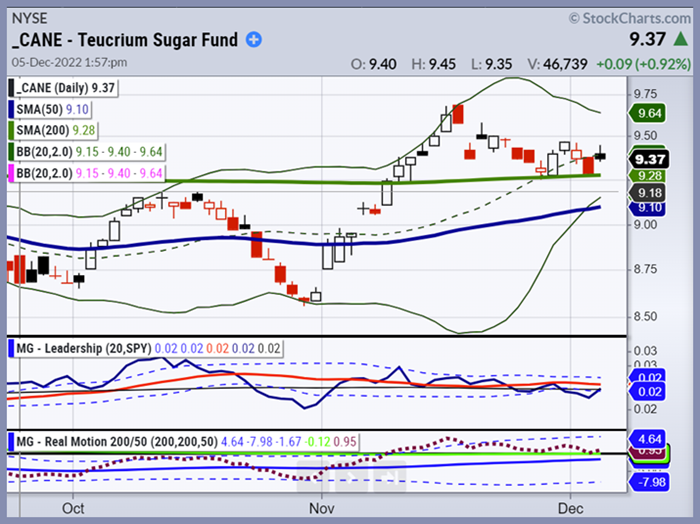 cane sugar etf trading price analysis chart december