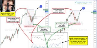 Are Tech Stocks Getting A Little Too Bubbly Here? nasdaq 100 qqq etf peak dumb money large cap technology stocks topping chart