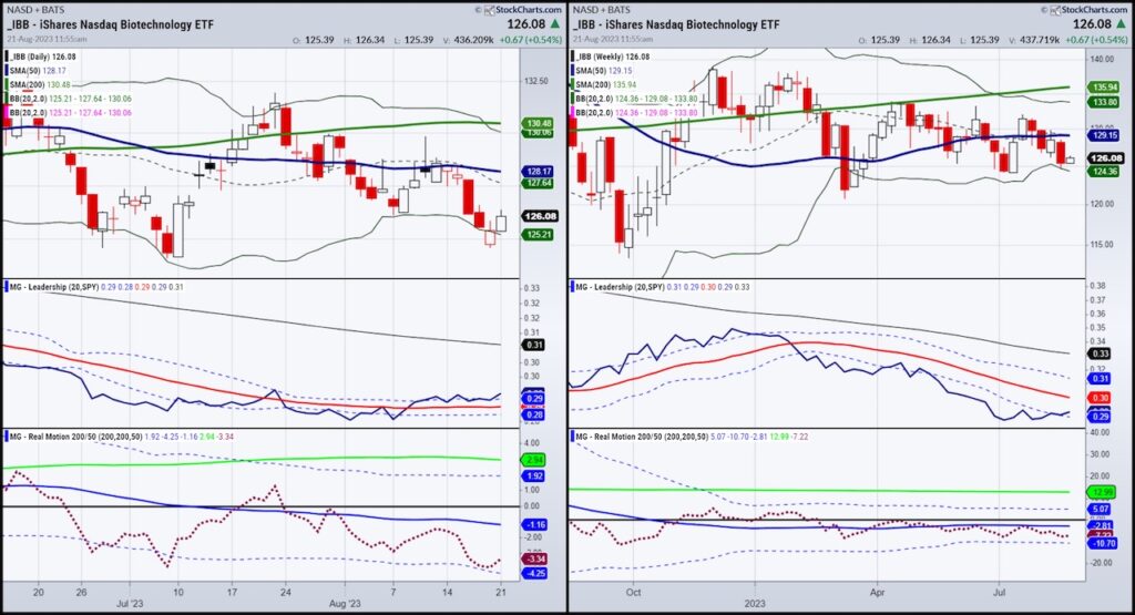 bib biotechnology etf trading buy signal reversal chart investing