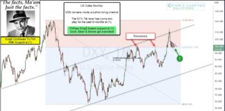 U.S. Dollar Testing Important Support; Gold Bulls Watching! us dollar index long term trading support level investing chart image