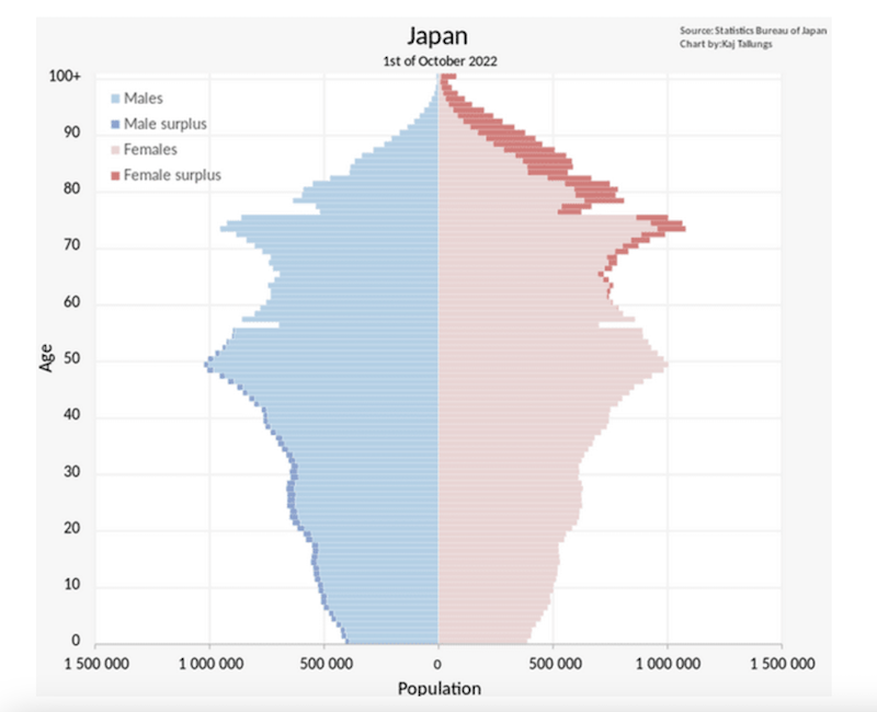 japan population breakdown data male female chart