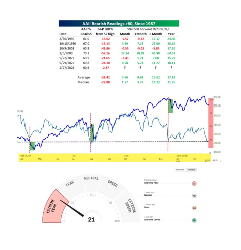 aaii investor poll bearish sentiment stock market month march year 2025