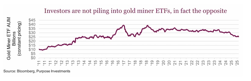 gold miners etfs not seeing inflows investing chart