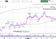 Tesla Stock (TSLA) Breaks Below Key Price Support tsla tesla stock price breakdown lower pattern chart