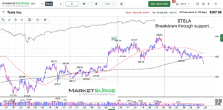 Tesla Stock (TSLA) Breaks Below Key Price Support tsla tesla stock price breakdown lower pattern chart